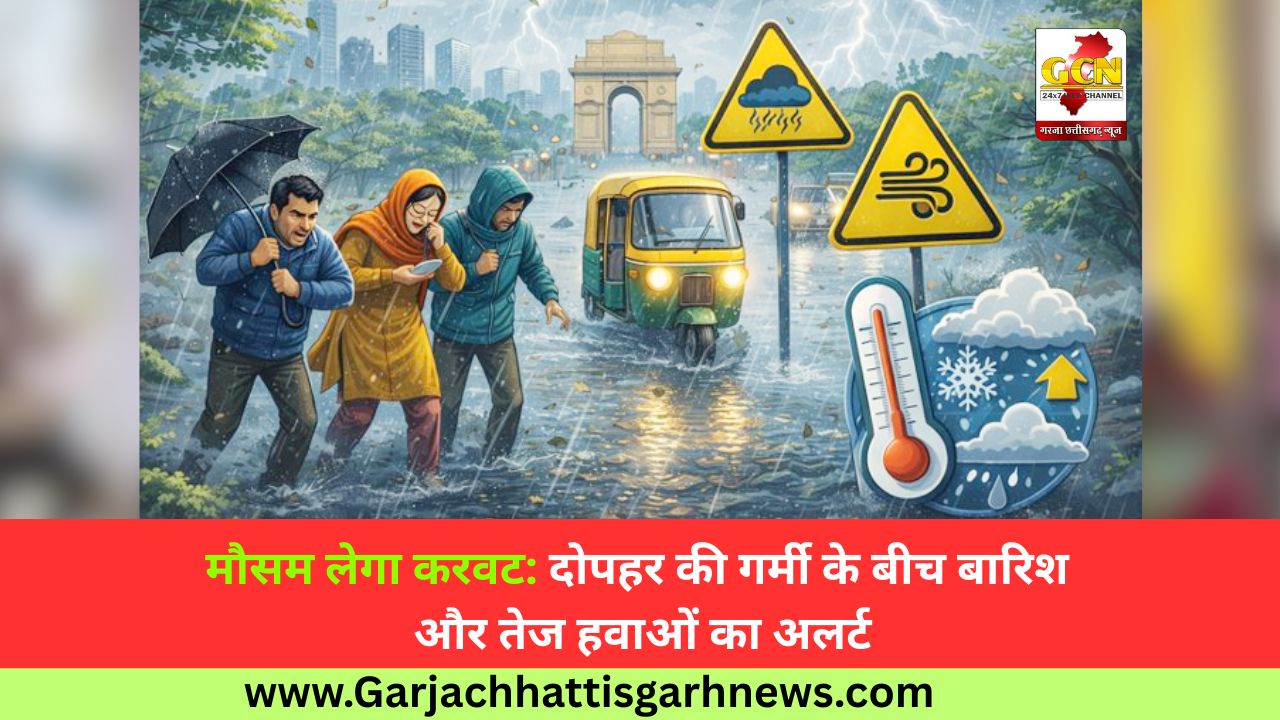 मौसम लेगा करवट: दोपहर की गर्मी के बीच बारिश और तेज हवाओं का अलर्ट