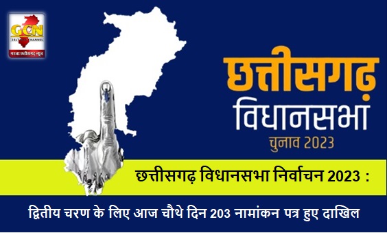 छत्तीसगढ़ विधानसभा निर्वाचन-2023 : द्वितीय चरण के लिए आज चौथे दिन 203 नामांकन पत्र हुए दाखिल