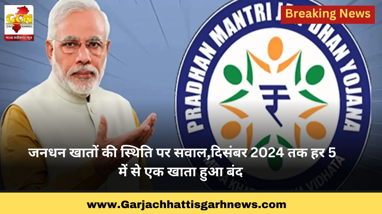 जनधन खातों की स्थिति पर सवाल,दिसंबर 2024 तक हर 5 में से एक खाता हुआ बंद
