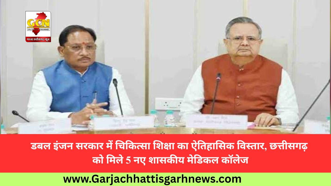 डबल इंजन सरकार में चिकित्सा शिक्षा का ऐतिहासिक विस्तार, छत्तीसगढ़ को मिले 5 नए शासकीय मेडिकल कॉलेज डबल इंजन सरकार में चिकित्सा शिक्षा का ऐतिहासिक विस्तार, छत्तीसगढ़ को मिले 5 नए शासकीय मेडिकल कॉलेज