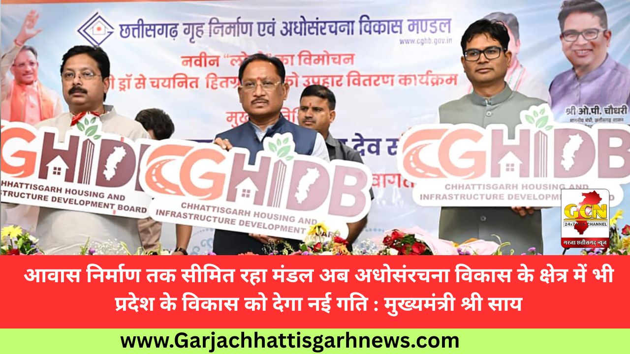 आवास निर्माण तक सीमित रहा मंडल अब अधोसंरचना विकास के क्षेत्र में भी प्रदेश के विकास को देगा नई गति : मुख्यमंत्री श्री साय आवास निर्माण तक सीमित रहा मंडल अब अधोसंरचना विकास के क्षेत्र में भी प्रदेश के विकास को देगा नई गति : मुख्यमंत्री श्री साय
