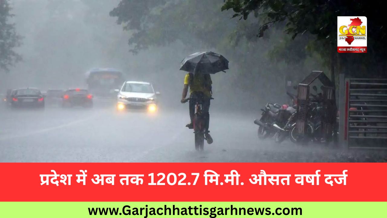 प्रदेश में अब तक 1202.7 मि.मी. औसत वर्षा दर्ज प्रदेश में अब तक 1202.7 मि.मी. औसत वर्षा दर्ज