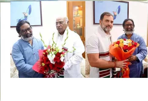 राहुल गांधी और खरगे से मिले सीएम हेमंत सोरेन, झारखंड चुनाव पर की चर्चा 