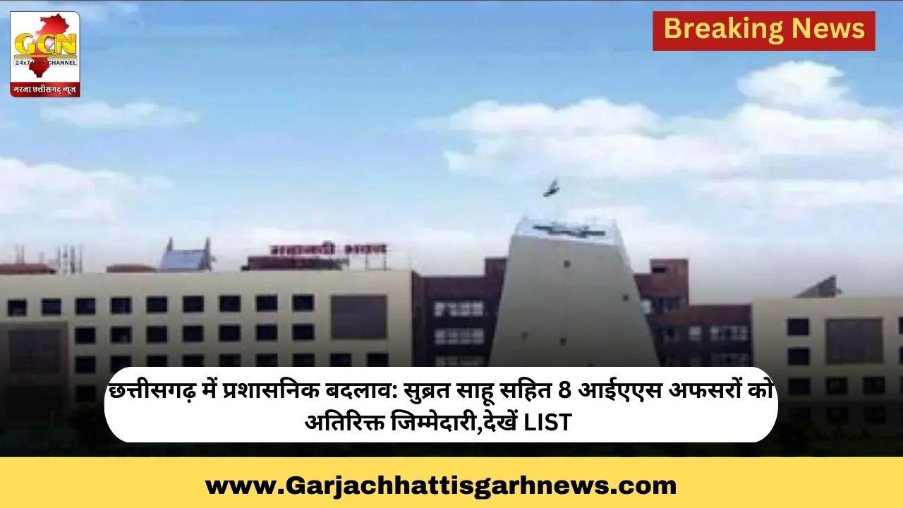 छत्तीसगढ़ में प्रशासनिक बदलाव: सुब्रत साहू सहित 8 आईएएस अफसरों को अतिरिक्त जिम्मेदारी,देखें LIST 