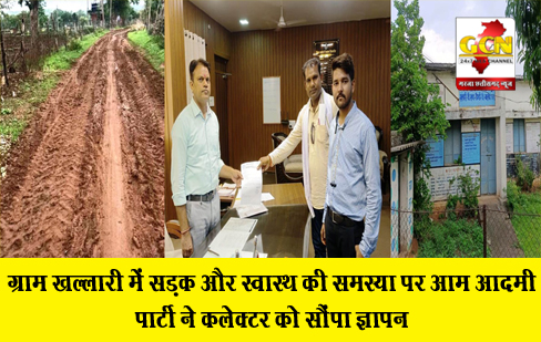 ग्राम खल्लारी में सड़क और स्वास्थ की समस्या पर आम आदमी पार्टी ने कलेक्टर को सौंपा ज्ञापन