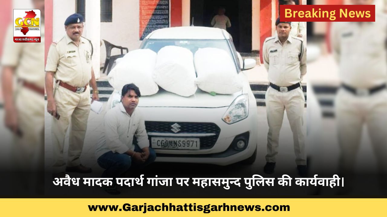 अवैध मादक पदार्थ गांजा पर महासमुन्द पुलिस की कार्यवाही।