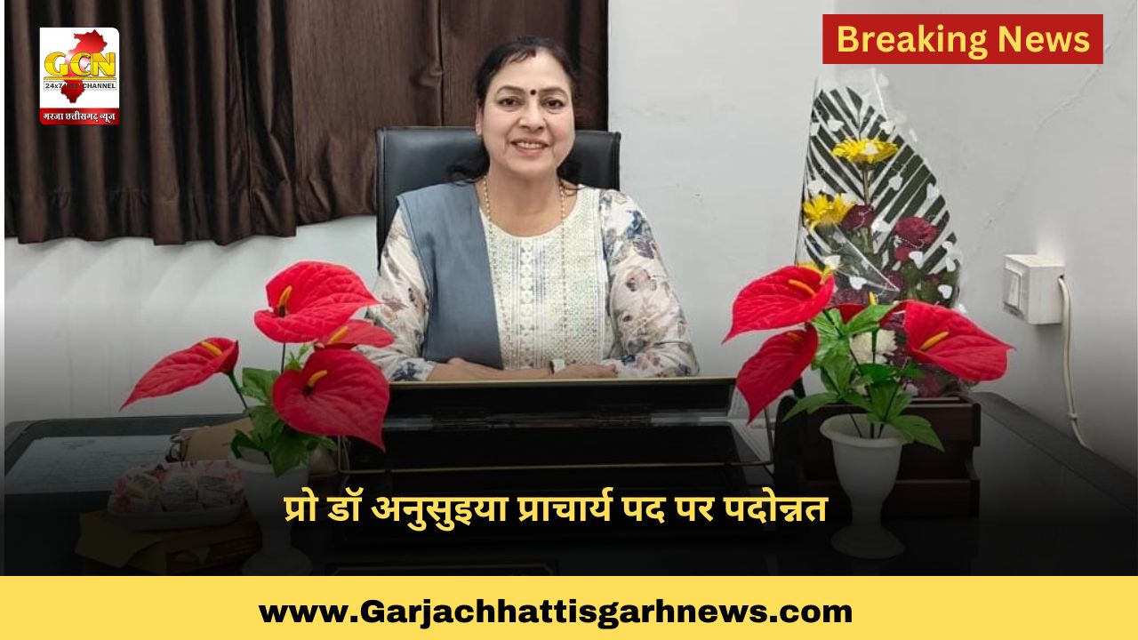प्रो डॉ अनुसुइया प्राचार्य पद पर पदोन्नत
