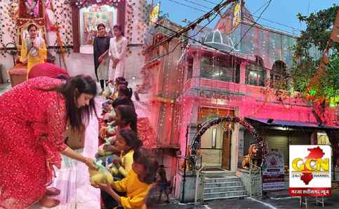 दुर्गा मंदिर में दिव्य दीप उत्सव के साथ किया गया हिन्दू नववर्ष का स्वागत