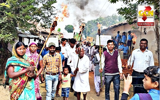 कोटेया में निकाली मशाल रैली, शत प्रतिशत मतदान करने किया आह्वान